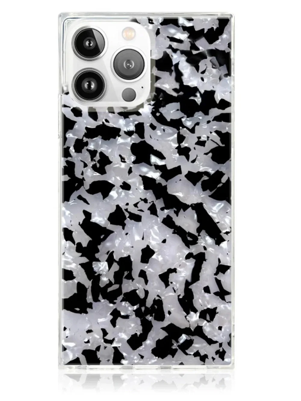 Flaunt Black and White Shell SQUARE iPhone Case - iPhone 12 Pro Max